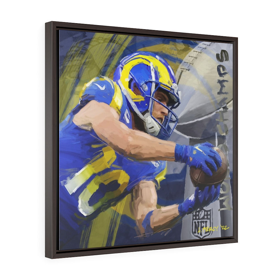 Thumbnail: Cooper Kupp. LA Rams - Framed Premium Gallery Wrap Canvas
