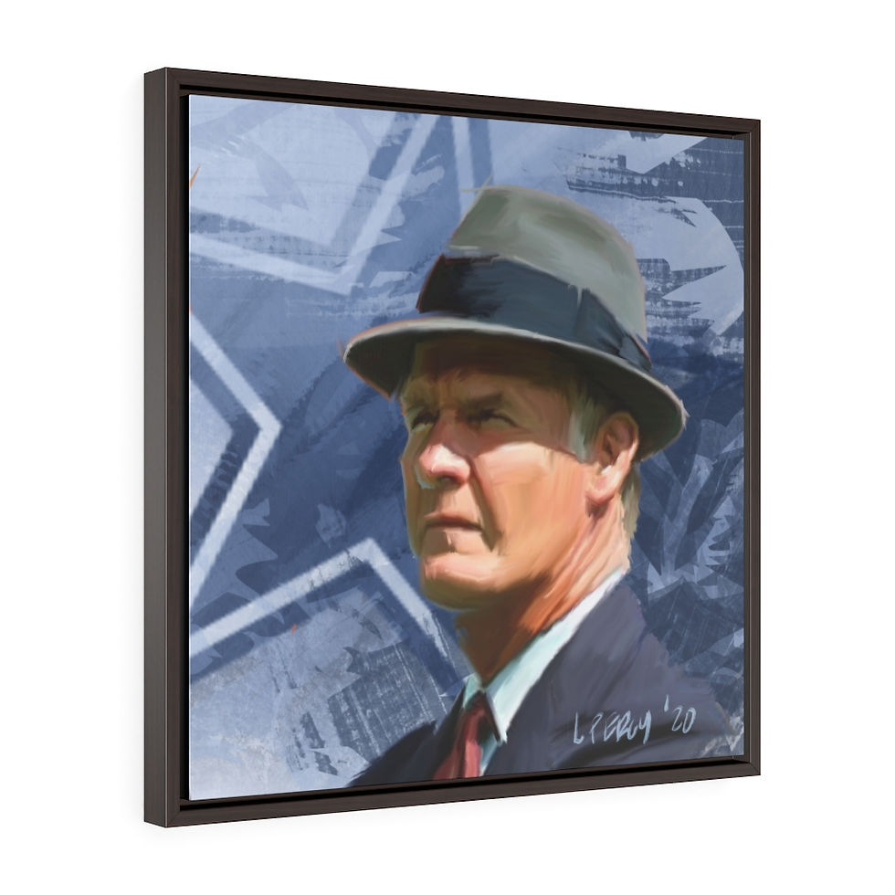 Thumbnail: Tom Landry - Framed Premium Gallery Wrap Canvas - Logos