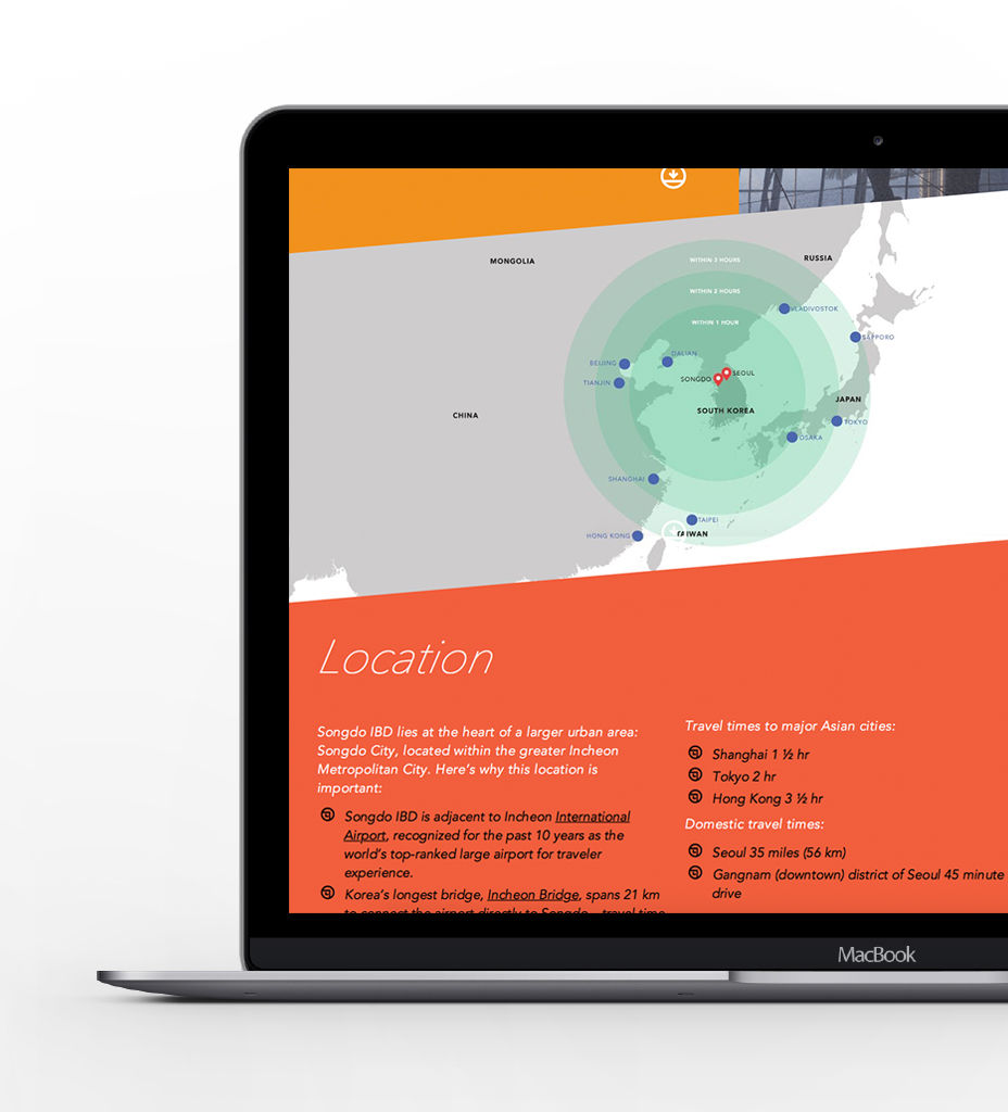 Songdo home page on a laptop screen