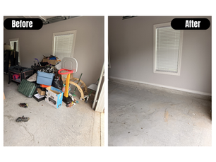 Before and after Garage Cleanout in Senoia GA