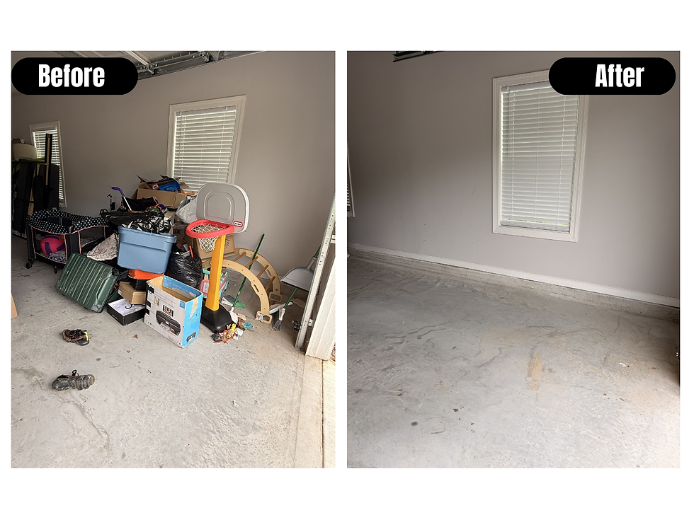 Before and after Garage Cleanout in Senoia GA