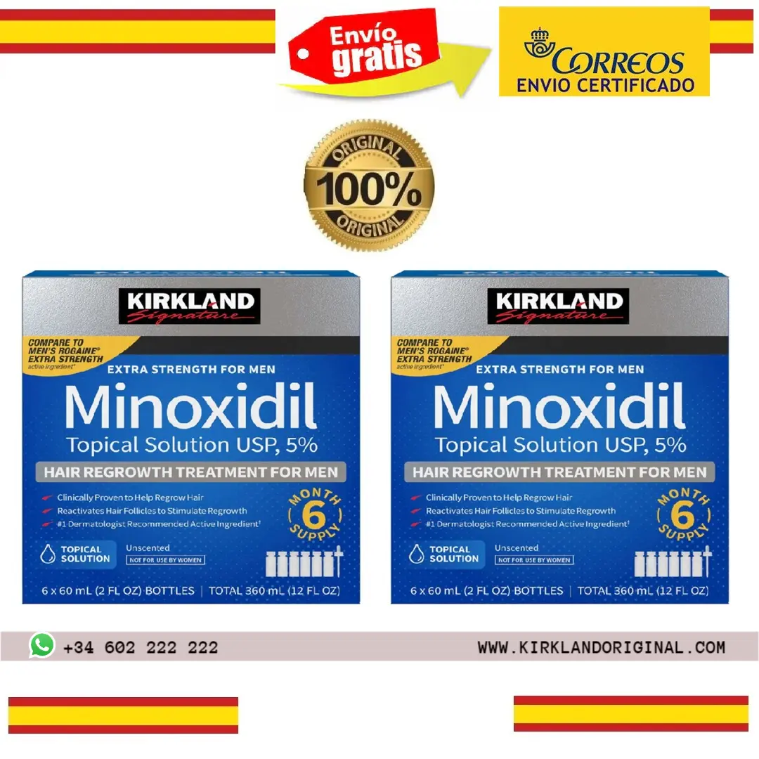 Minoxidil kirkland 12 meses 2 cajas selladas españa originales