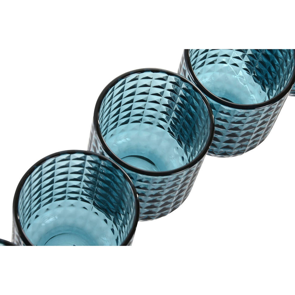 Thumbnail: Set of glasses Home ESPRIT Blue Crystal 275 ml (6 Units)
