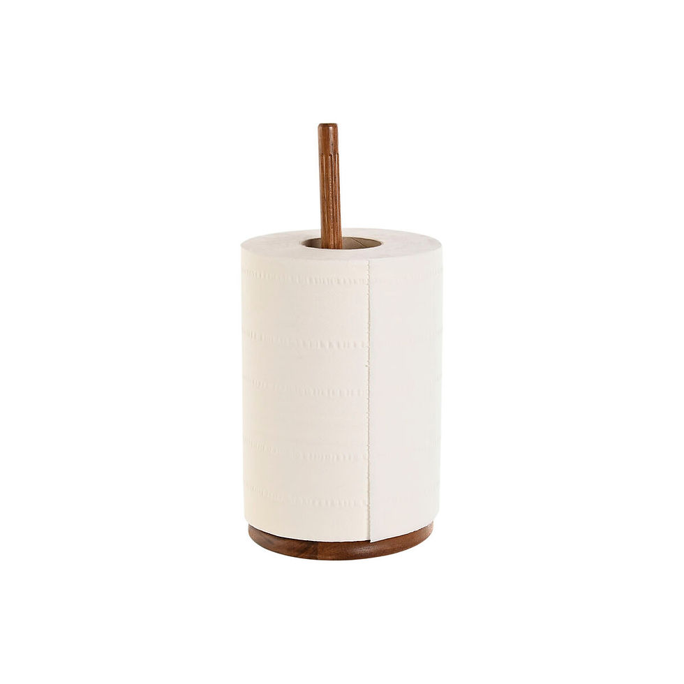 Thumbnail: Kitchen Paper holder Home ESPRIT Natural Acacia 16,8 x 16,8 x 35,6 cm