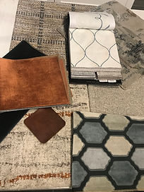 Mood board for living room project at first and main design