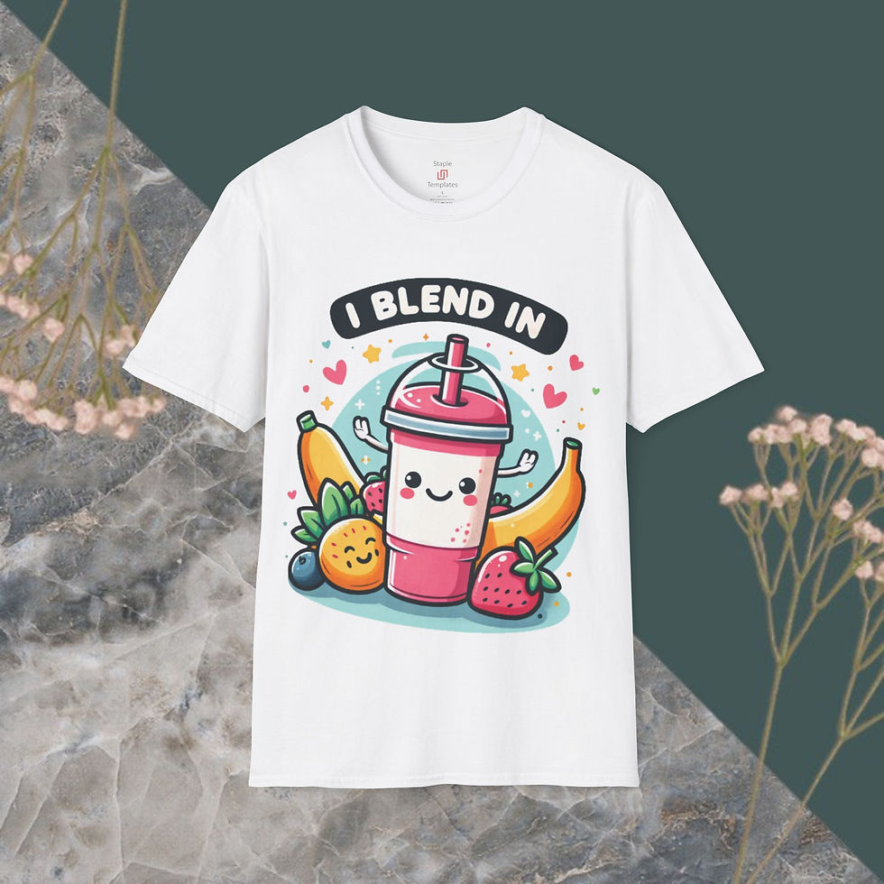 Unisex Softstyle I Blend In Vintage Tshirt Smoothie Milkshake Designer Fit Comfort Colors Durable High Quality Casual Wear