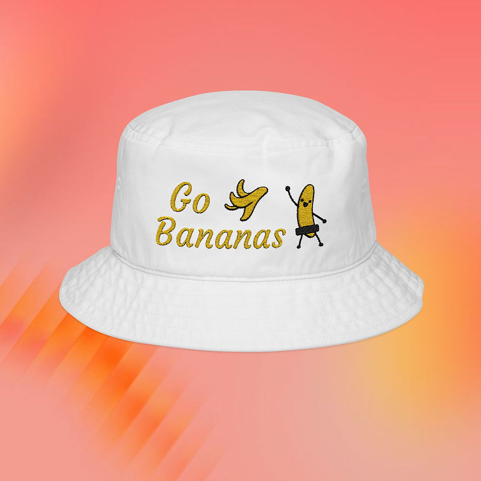 Thumbnail: Unisex Embroidered Bucket Hat Go Bananas Nude Streaking Banana Hat