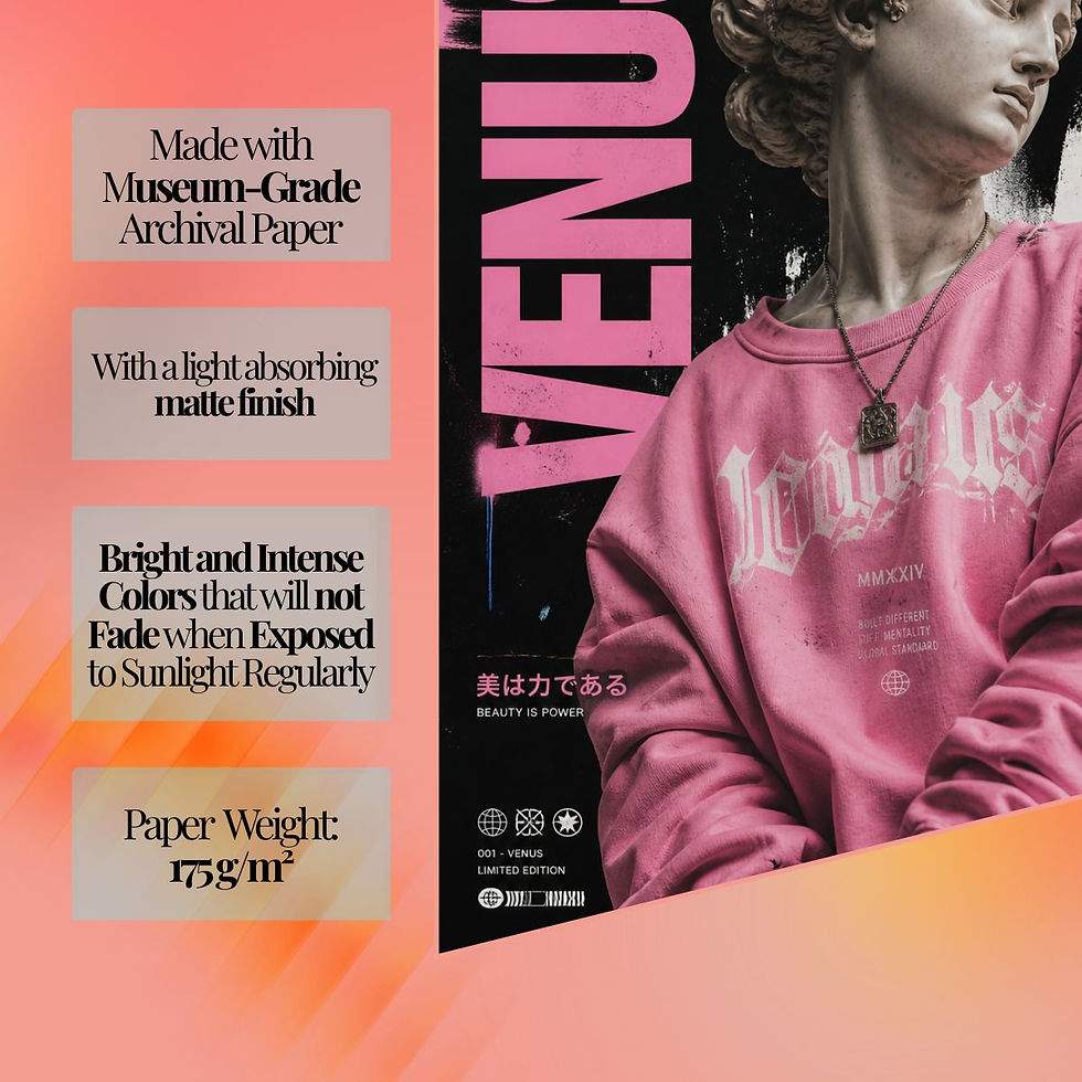 Thumbnail: Matte Vertical Poster Venus Love is Power Renaissance Streetwear Art Design