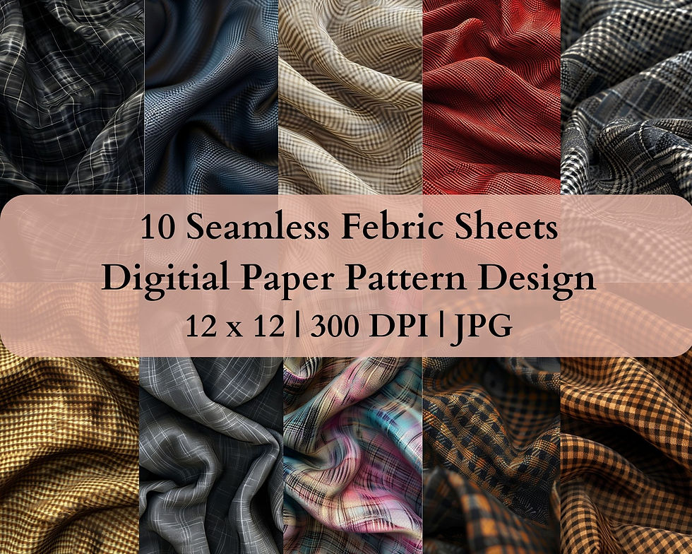 Seamless Fabric Sheets Digital Transfer Paper, Adjustable Repeating Print Pattern, Graphic Design, High Res Art Texture Temp