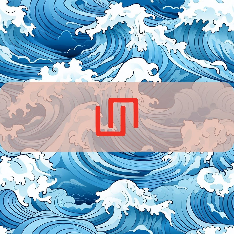 Thumbnail: Seamless Ocean Wave Digital Transfer Paper, Adjustable Repeating Print Pattern, Graphic Design, High Res Art Texture Temp
