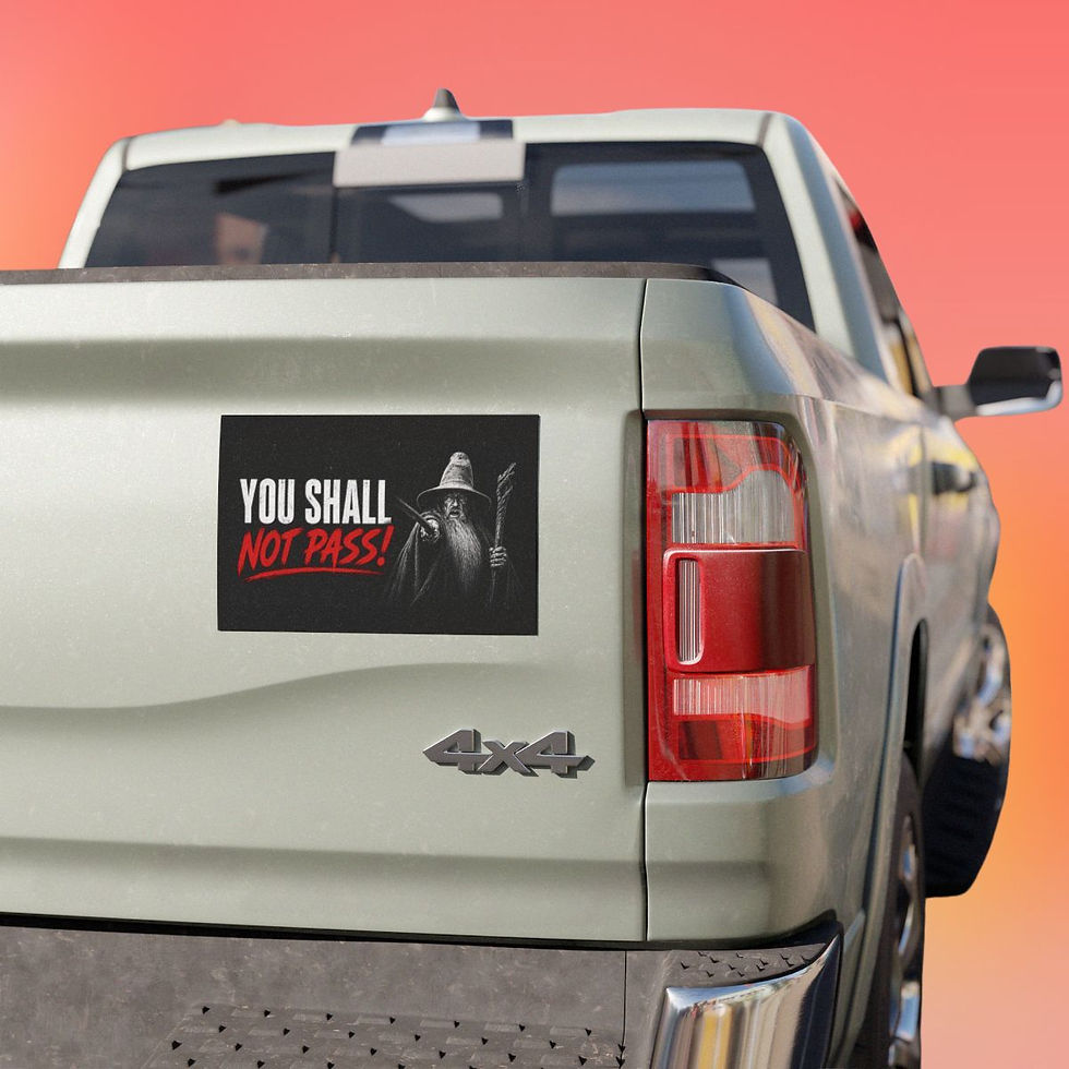 Thumbnail: Lord of the Rings You Shall Not Pass Gandalf Quote Car Bumper Magnet Decal