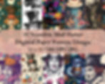 Seamless Mad Hatter Digital Transfer Paper, Adjustable Repeating Print Pattern, Graphic Design, High Res Art Texture Temp