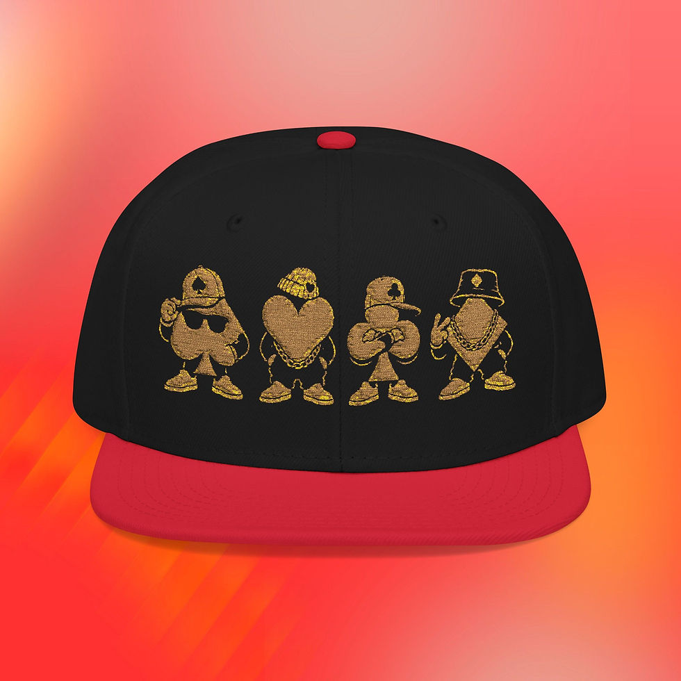 Thumbnail: Unisex Streetwear Embroidered Snapback Hat Poker Playing Card Suits