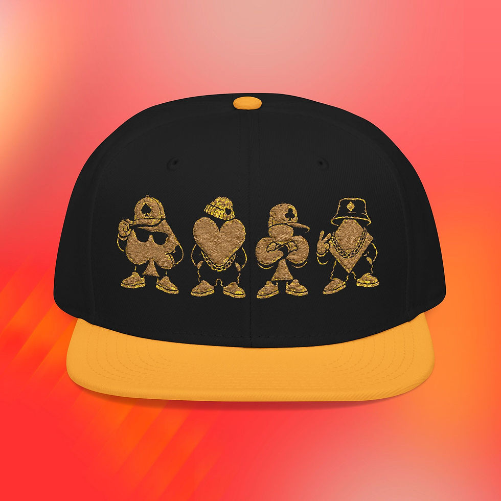 Thumbnail: Unisex Streetwear Embroidered Snapback Hat Poker Playing Card Suits