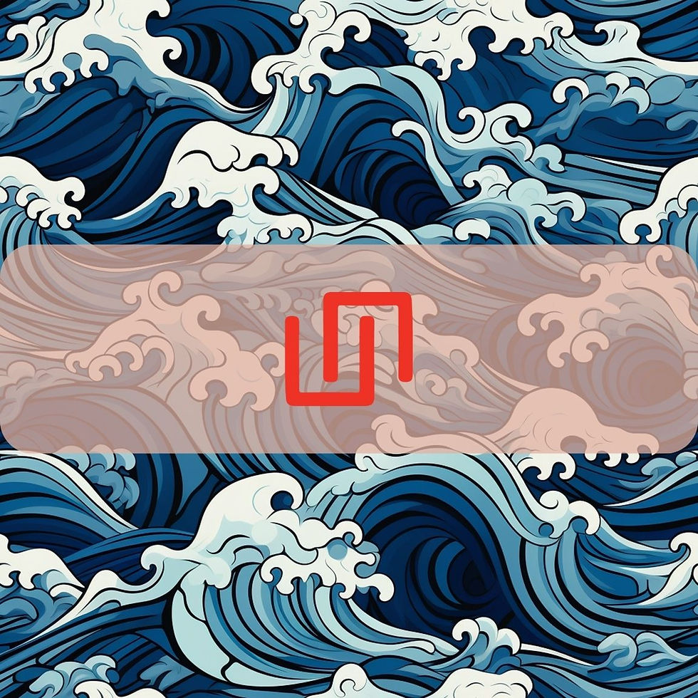 Thumbnail: Seamless Ocean Wave Digital Transfer Paper, Adjustable Repeating Print Pattern, Graphic Design, High Res Art Texture Temp