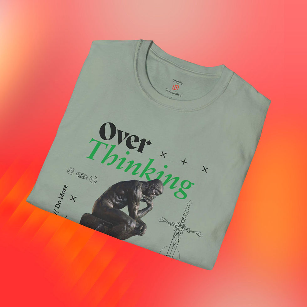 Designer Unisex Softstyle Over Thinking Thinker cotton fabric comfortable Shirt graphic Urban Street Wear fashion apparel