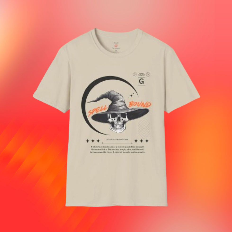 Thumbnail: Unisex Softstyle Spell Bound Skeleton Designer T-shirt Urban Street Wear Shirt