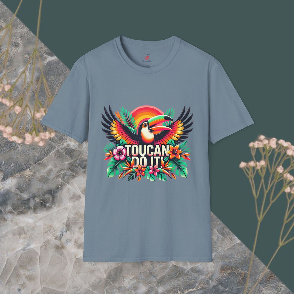 Designer Unisex Softstyle Vintage Toucan Do It cotton fabric comfortable Shirt graphic Tropical Toucan fashion apparel