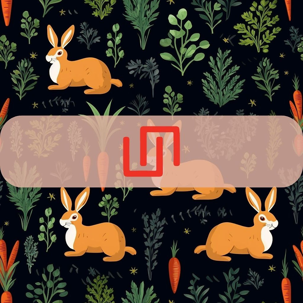 Thumbnail: Seamless Bunny & Carrots Digital Transfer Paper Adjustable Repeating Print Pattern, Graphic Design, High Res Art Texture Temp