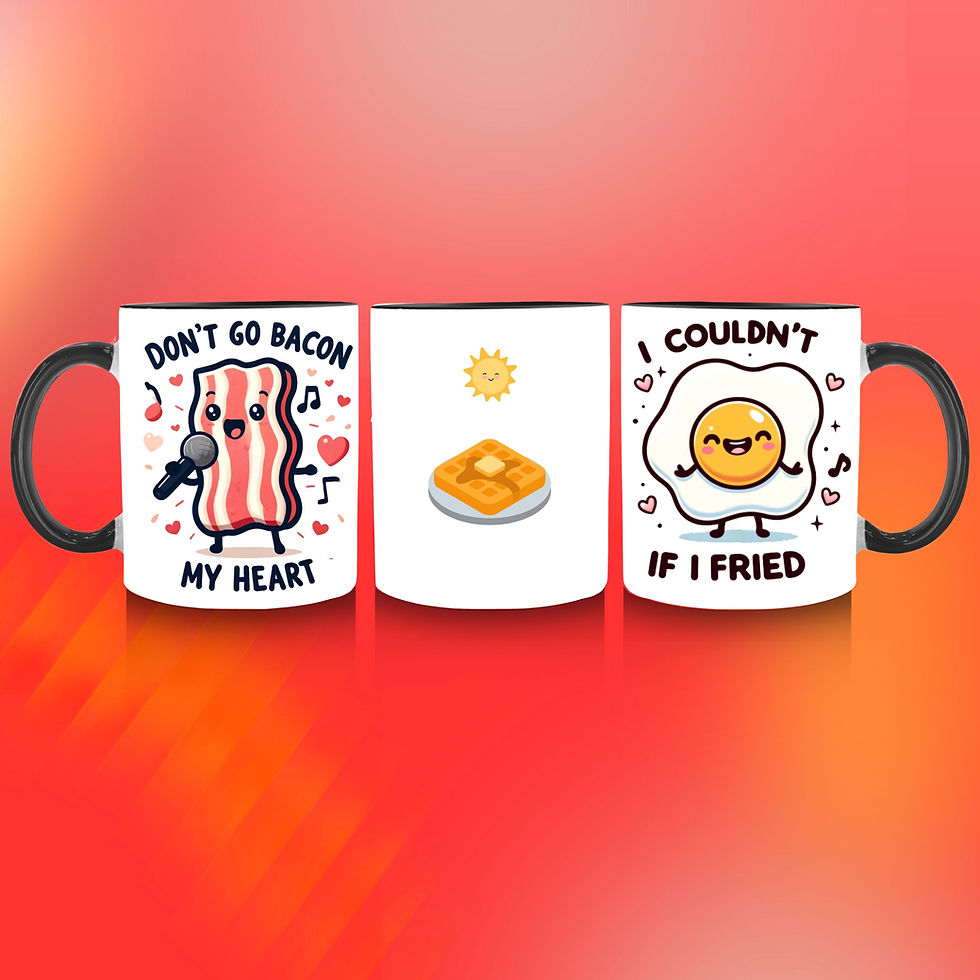 Thumbnail: Eco-Friendly Espresso Coffee and Herbal Tea Ceramic Mug Bacon and Fried Egg Design for Office and Home Drinking Cup Ritual