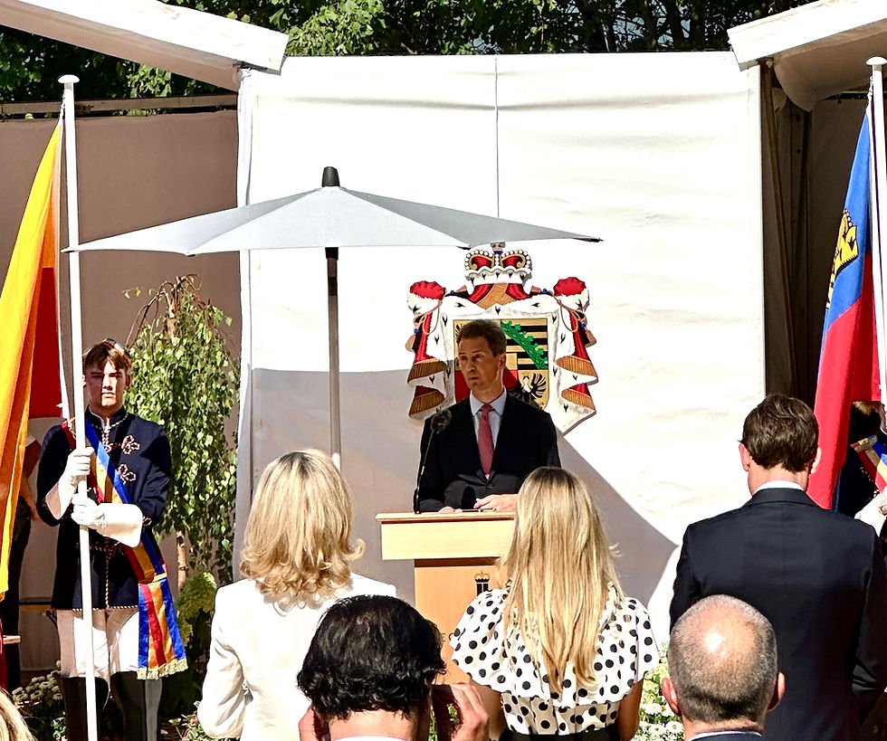 Erbprinz Alois bei seiner Ansprache am Staatsfeiertag 2026 in Liechtenstein