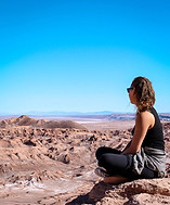 Tourist contemplating the valley of the moon
