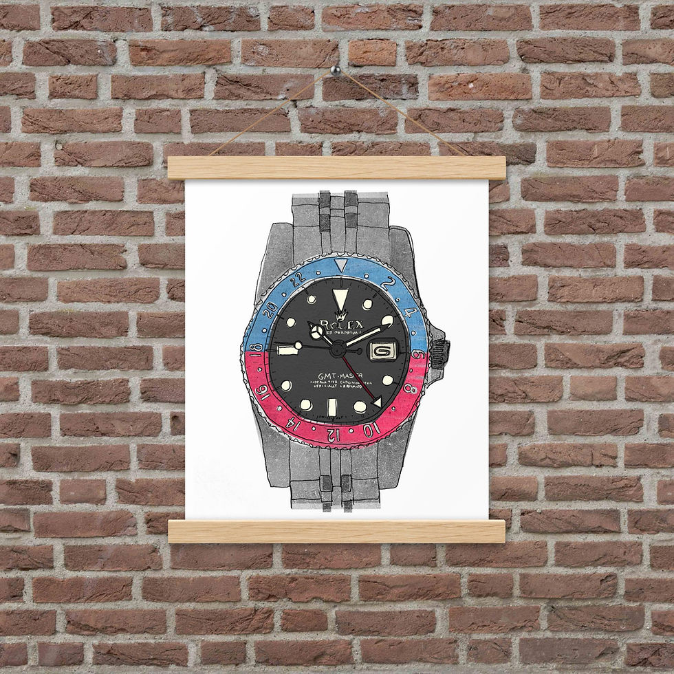 Thumbnail: 70's Rolex GMT Master - Collage Poster with hangers