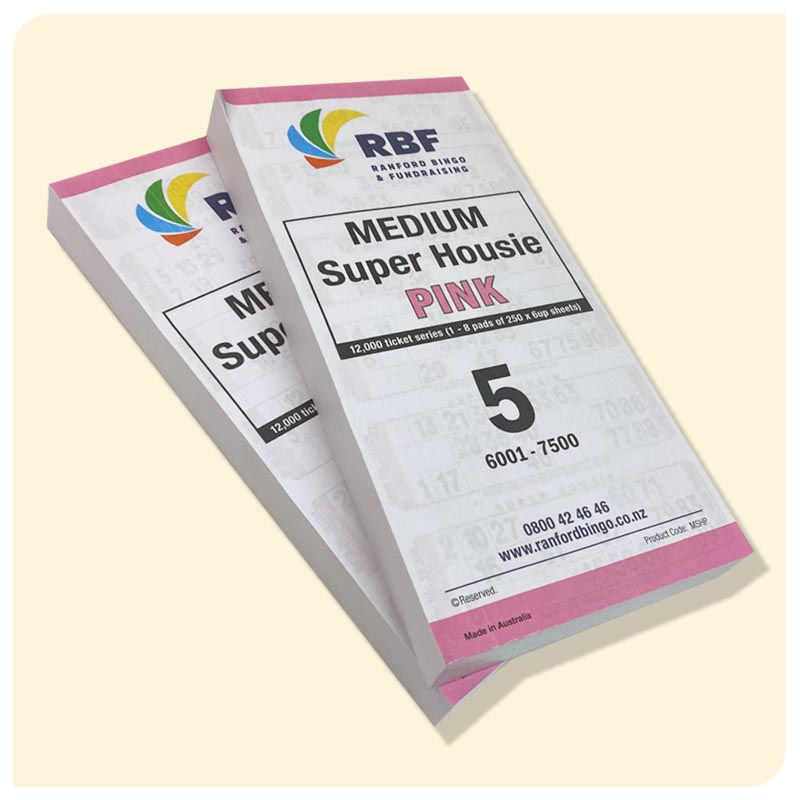 Thumbnail: Bundle Covers of Medium Super Housie Cards Sheet Tickets Pink