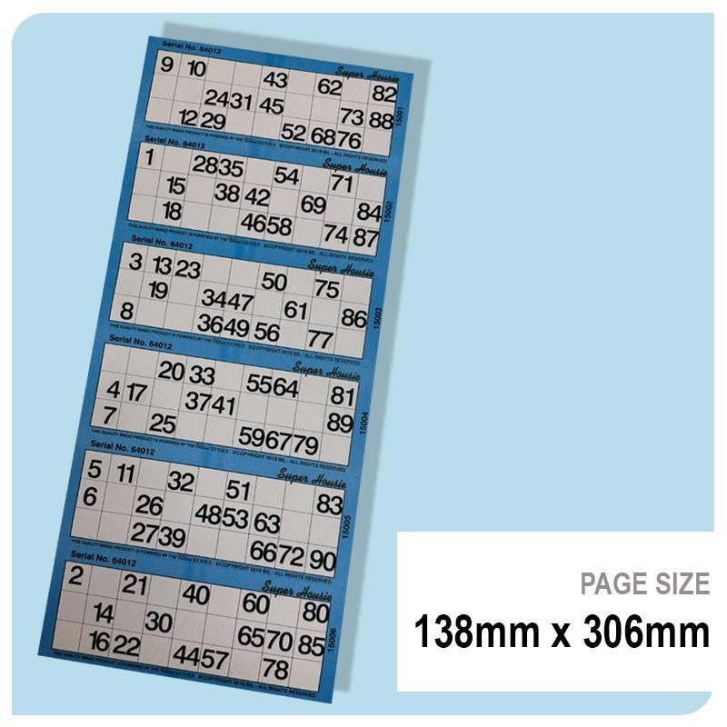 Thumbnail: Housie Direct Ultra Super Housie Tickets B90 Midsize Blue