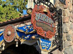 Scandinavian-inspired sign for Akershus Royal Banquet Hall
