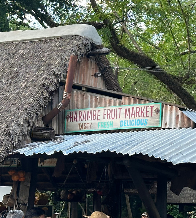 Harambe Fruit Market Sign and Building