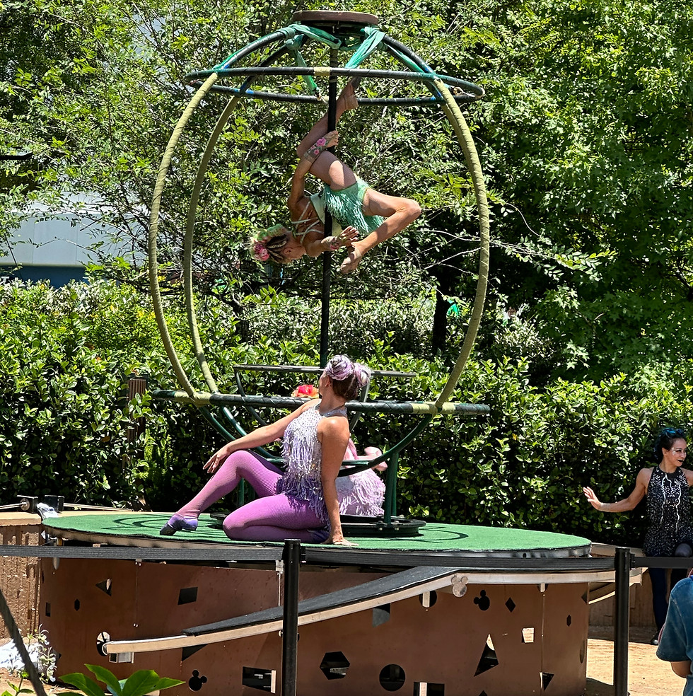 Forces of Nature by AntiGravity performing acrobats on a gyroscope structure