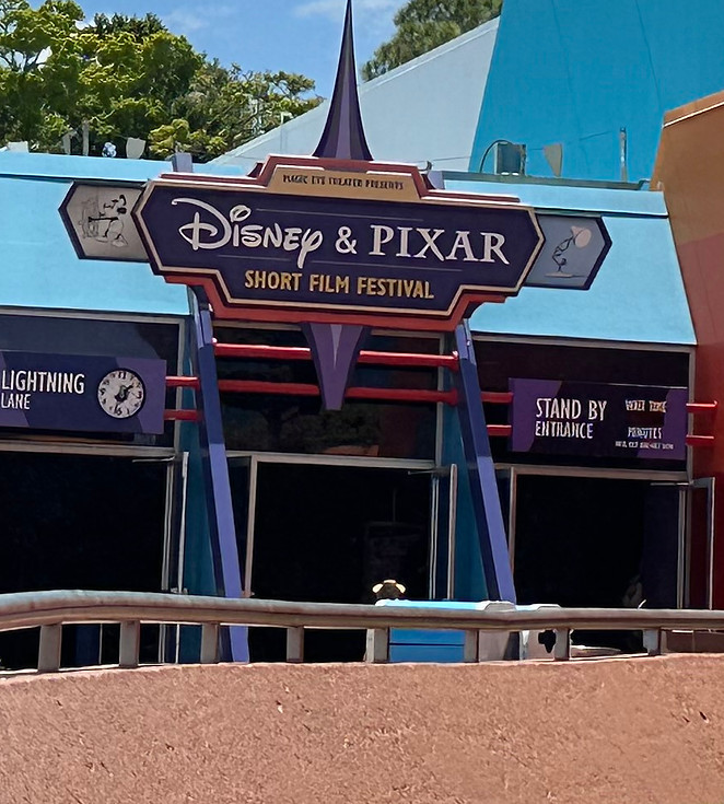 Disney & Pixar Shor Film Festival sign and entrance