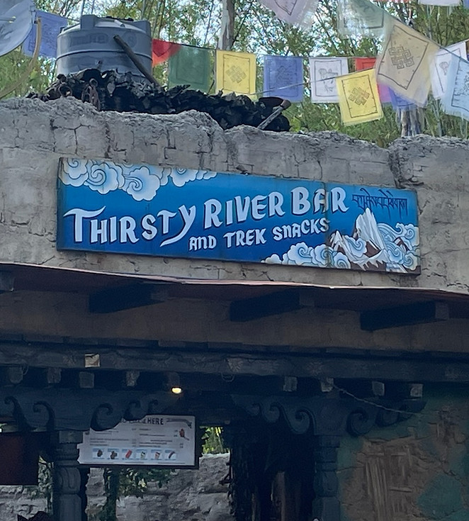 Thirsty River Bar Sign and Entrance