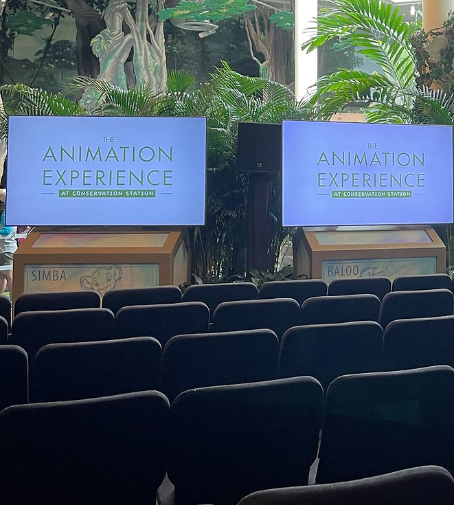 Animation Experience Seating Area and Screens