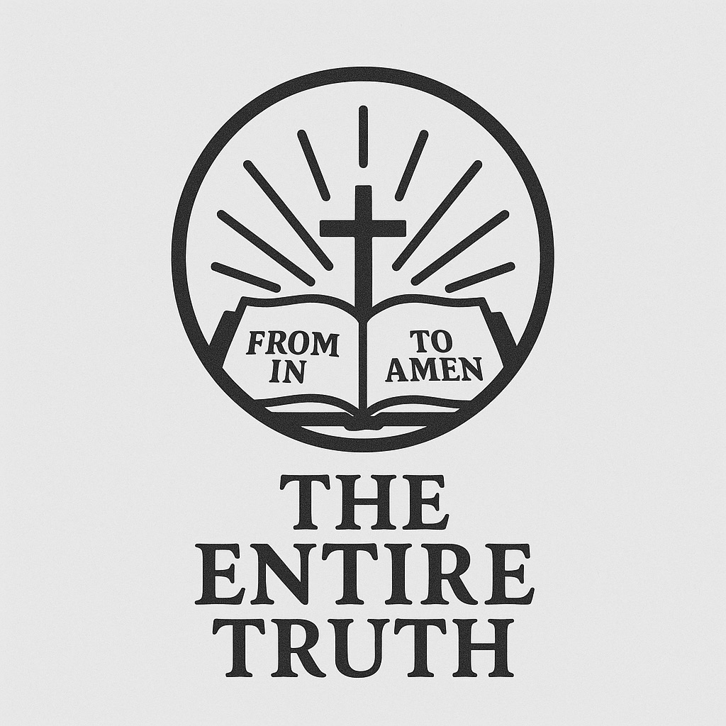 The Entire Truth Logo with open book, a cross and rays of light.