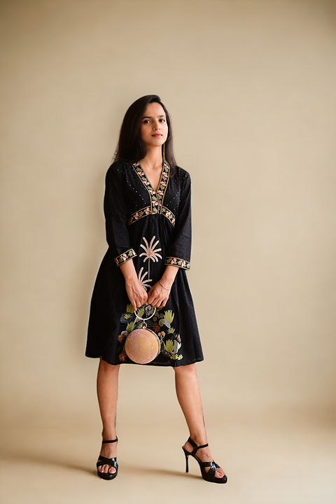 sachin and babi light blue dress Black Crinkle Cotton Bloused Beach Dress – Lindsey Brown
