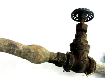 lead water pipe and valve