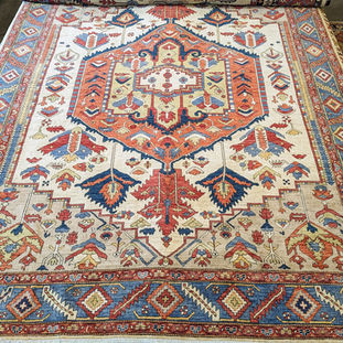 Finely Woven Afghan Serapi rug measuring 9x12
