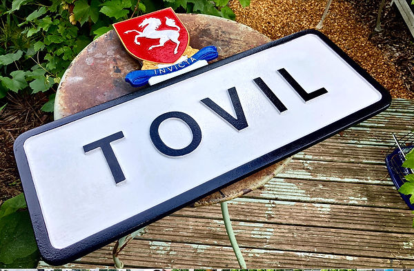 Photo of our Vintage Cast Metal Traditional Kent Village Nameplate 1.jpg