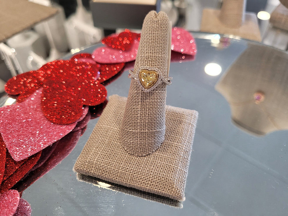 Thumbnail: Yellow heart shaped diamond ring