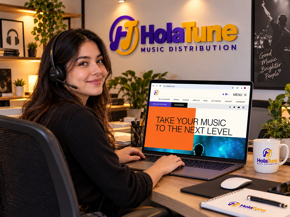 HolaTune Music Distribution – Fast, reliable human customer support for independent artists, with quick response times, free music distribution, advanced analytics, royalty management, and professional artist services.