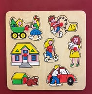 Jeu d'encastrement sur le thème de la vie quotidienne