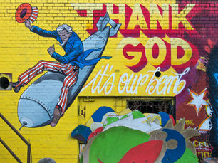Graffiti condemning nuclear arsenals