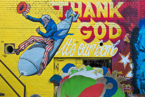 Graffiti condemning nuclear arsenals