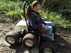 A disabled user rides a HexHog