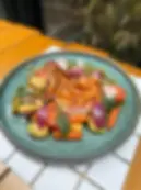 Baked pork rib with vegetables