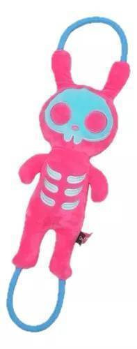 QMONSTER PUXA CORDA COELHO SHOCK - CINZA E ROSA | Clube Soul Pet