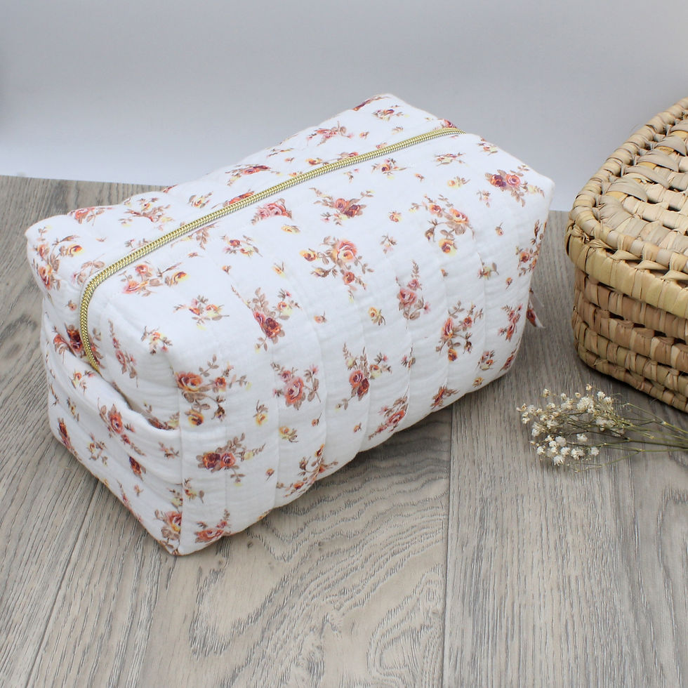 Miniature : Trousse de toilette  matelassée - Collection Éléna -