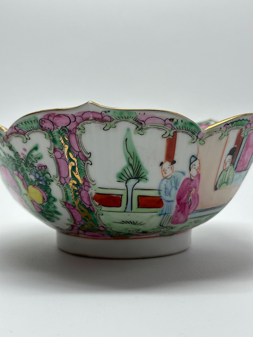 Miniatura: Frutera porcelana Cantón Famille Rose 